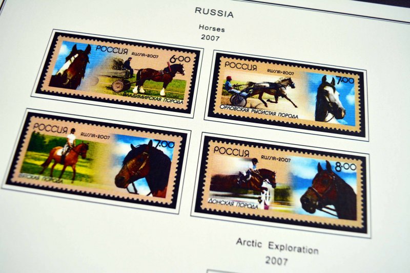 COLOR PRINTED RUSSIA 2000-2010 STAMP ALBUM PAGES (193 illustrated pages)