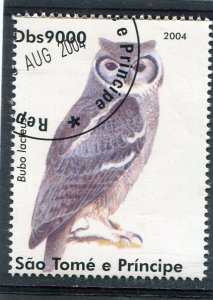 Sao Tome & Principe 2004 BIRD OWL 1 value Perforated Fine Used