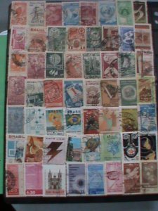 ​BRAZIL STAMPS: VERY OLD LARGE 56 DIFFERENT PICTORIAL BRAZIL USED STAMPS #BR-I