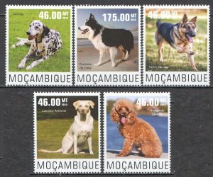 Wb301 2014 Mozambique Dogs Domestic Animals Fauna #7620-24 Set Mnh