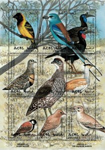 Eritrea 1997 - African Birds - Sheet of 9 - Scott 305 - MNH