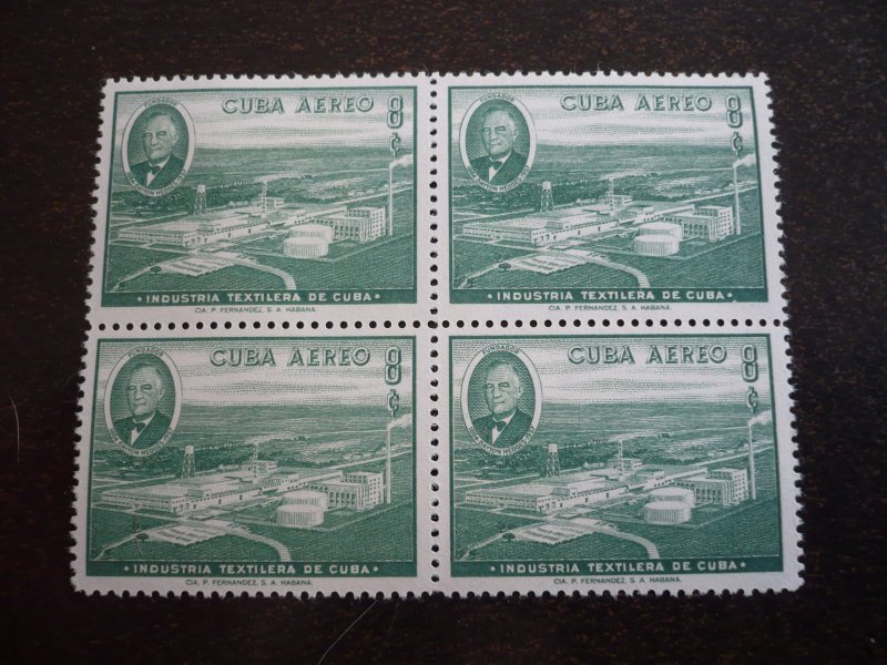 Stamps - Cuba - Scott# 590,C178 - Mint Hinged Set of 2 Stamps in Blocks of 4