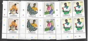 Zambia 444-7 MNH Rooster set cpl. x 25 sets vf.  2022 CV $82.50