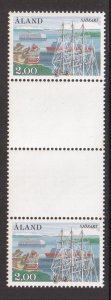 Aland islands  #23  MNH  1984  car ferry and harbour   gutter pair