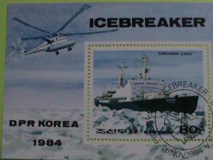 KOREA STAMP: 1984-SC# 2435 RUSSIAN ICE BREAKER SHIP-CTO-MINT NOT HING SHEET