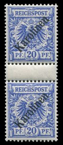 German Colonies, Caroline Islands #4a (Mi. 4IZW) Cat€700, 1899 20pf ultrama...