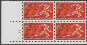 Scott # 2247 - U.S. Plate Block Of 4 - Pan American Games - MNH - (1987)