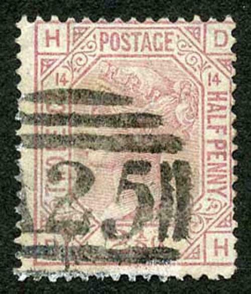 Malta SGZ38 2 1/2d Rosy Mauve Plate 14 wmk Orb used in MALTA