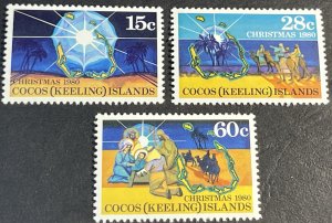 COCOS ISLANDS # 53-55-MINT NEVER/HINGED---COMPLETE SET----1980