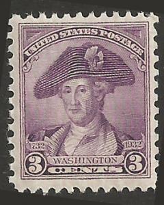 # 708 Mint Never Hinged Deep Violet Washington Bicentennial