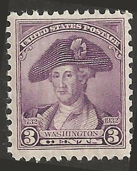 # 708 Mint Never Hinged Deep Violet Washington Bicentennial
