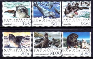 New Zealand 1992 Antarctic Seals Complete Mint MNH Set SC 1094-1099