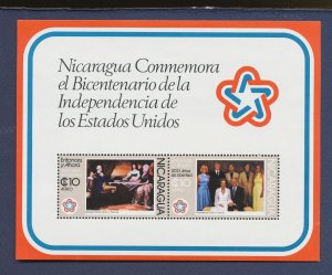 NICARAGUA - note after Scott C912 - MNH S/S - US Bicentennial - 1976