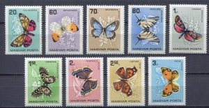 1966 Hungary 2201-2209 Butterflies 6,50 €