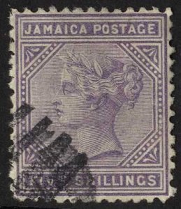 Jamaica SG15 5/- Lilac Wmk Crown CC Fine used cat 170 pounds