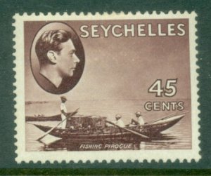 Seychelles 1938-41 KGVI Pictorial 45c Fishing Pirogue MLH