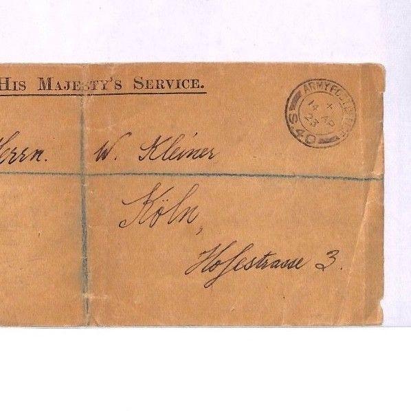 FF167 1923 GB FORCES FRANCE Army Post Office *APO.S40* Registered OHMS Cover RAF