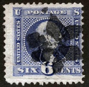 US Sc 115 Blue 6¢ Black Six Point Star Cancel