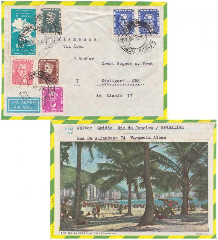 Brazil 1Cr and 2Cr Duke of Caxias, 5Cr Barbosa, 8Cr Leprology Congress, and 2...