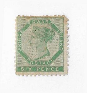 Prince Edward Island Sc #7  6pence green  OG Fine