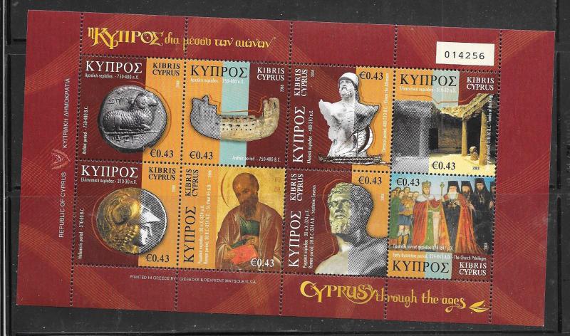 Cyprus #1101  Cyprus Throughout the Ages S/S (MNH) CV$11.00