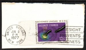 United Nations UN New York Sc #285 Used on piece