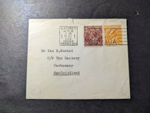 1934 Australia Cover Sydney NSW to Carbonear NFLD Canada