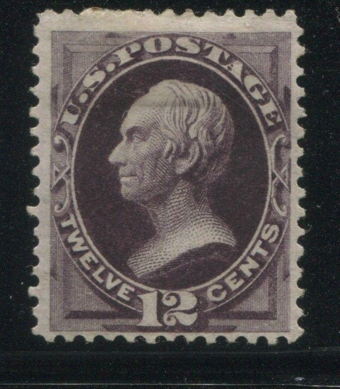 1874 US Stamp #162 12c Mint Original Gum Hinged Catalogue Value $2200 Certified