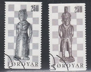 Faroe Islands # 93-94, Chessmen, Used, 1/2 Cat.