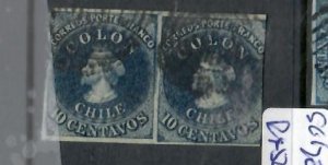 CHILE COLUMBUS 10C   SC 12E  PAIR     FU      P0322H