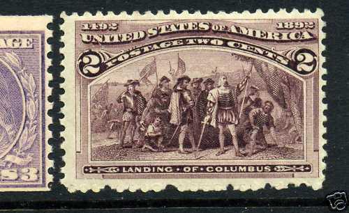 Scott #231c Columbian w/Broken Hat Mint Stamp NH (Stock #231-113)