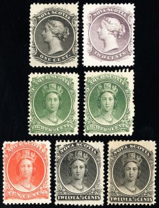 Nova Scotia Stamps # 8//13 Unused Lot Of 7 Values Scott Value $145.00
