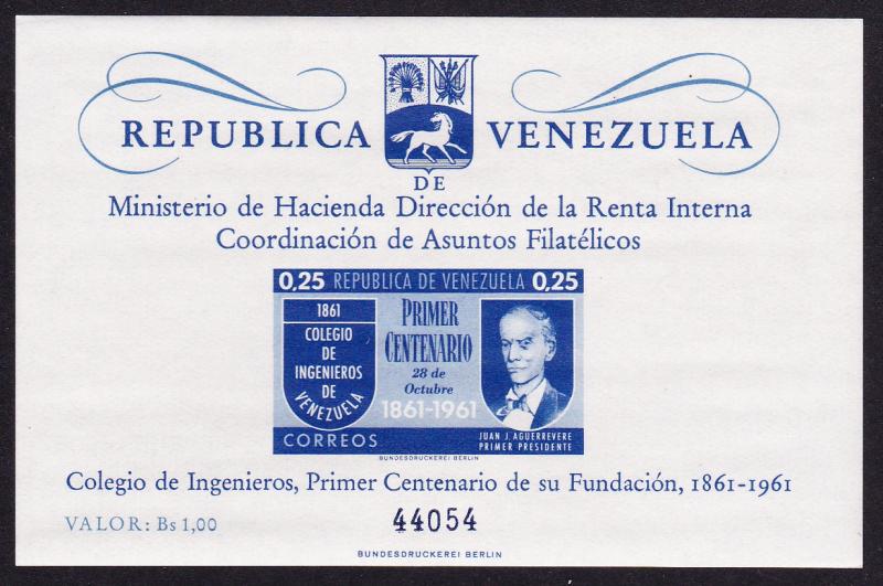 Venezuela Engineering College Centenary MS SG#MS1701 SC#801a