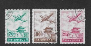 Korea Scott # C20-C22 Air Mail set F-VF Used ,scv $13.50 ,see pic !