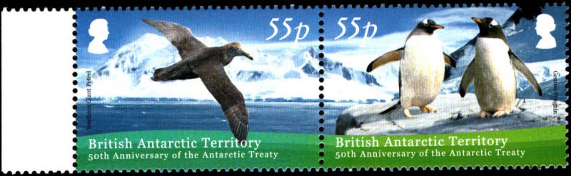 British Antarctic Terr #414-416, Cplt Set, Horz Pairs, 2009, Animals, Birds, NH