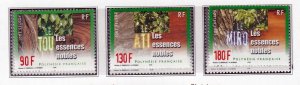 French Polynesia 2001 - Hardwood Trees  - MNH  set    #  807-809