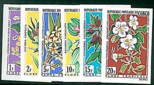 22028   FLOWERS: IMPERF SET of STAMPS - CONGO scott 237 / 42 1971