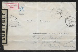 Germany 1946 Stampless Cover to US (*sch)