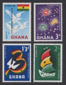 Ghana Birds Fireworks 3rd Anniversary of Independence 4v SG#238-241 MI#73-76