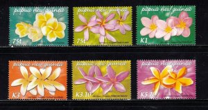 Papua New Guinea stamps #1170 - 1175, MNHOG,  complete topical set, Flowers