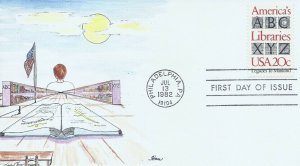 2015 20c AMERICA'S LIBRARIES - Ham - hand painted