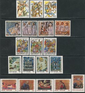 VATICAN Sc#850-856, 858-869 1990 Five Different Complete Sets OG Mint NH