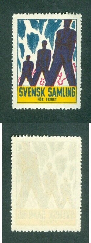 Sweden. Poster Stamp MNH. WWII. Political. Party.  Svensk Samling For Freedom 