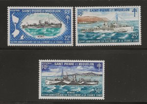 St Pierre and Miquelon #412-414 MINT NEVER HINGED XF