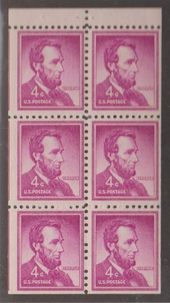 U.S. Scott #1036b Abraham Lincoln Stamps - Mint NH Booklet Pane