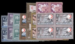 Turkey #RA101-108 Cat$215+ (for hinged singles), 1946 1k-2 1/2l, complete set...