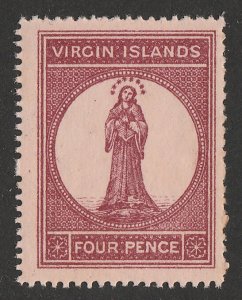 BRITISH VIRGIN ISLANDS 1867 St Ursula 4d, no wmk, perf 15. MNH **. 