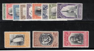 Falkland Islands #65 - #76 (SG #127 - #138) Very Fine Mint Lightly Hinged Set