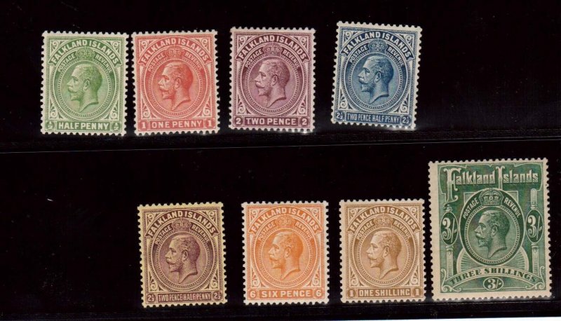 Falkland Islands #41 - #48 VF Mint Set