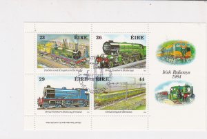 Irish Railways 1984 Trains Stamps Sheet ref 21878